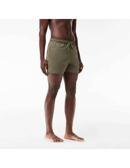 Lacoste - Costume Mare Uomo Nylon Verde Militare Prezzo 80,00