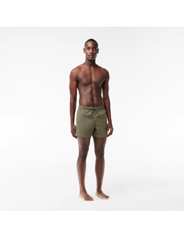 Lacoste - Costume Mare Uomo Nylon Verde Militare Prezzo 80,00