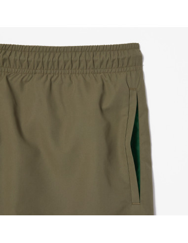 Lacoste - Costume Mare Uomo Nylon Verde Militare Prezzo 80,00