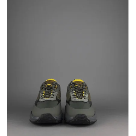 Hogan Sneakers Interaction Uomo Pelle Gommata Tela Verde Militare Prezzo 360,00