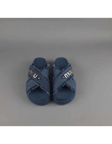 Mou - Sandalo Criss-Cross Donna Denim Prezzo 189,00