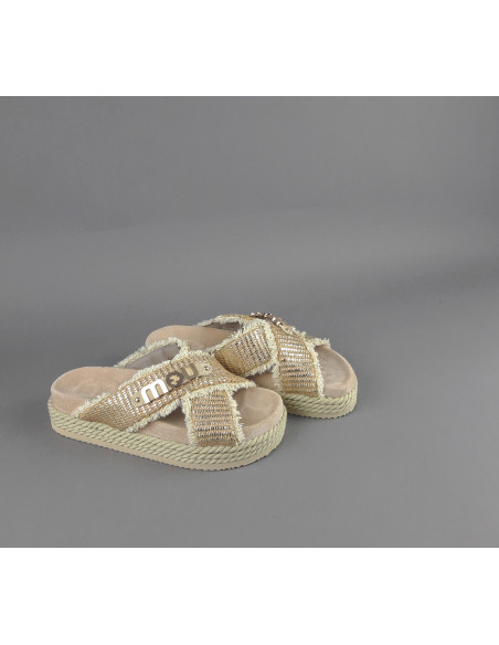 Mou - Sandalo Criss-Cross Donna Rafia Prezzo 199,00