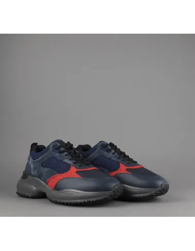 Hogan Sneakers Interaction Uomo Pelle Camoscio Tela Blu Scuro Prezzo 360,00