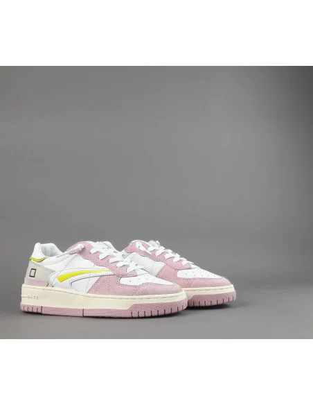 D.A.T.E. - Sneakers Torneo Donna Camoscio Pelle Rosa / Bianco Prezzo 185,00