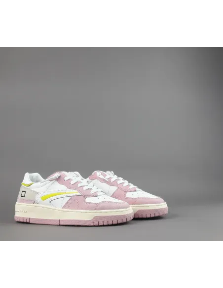 D.A.T.E. - Sneakers Torneo Donna Camoscio Pelle Rosa / Bianco Prezzo 185,00