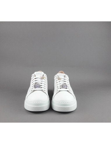 Stokton - Sneakers Donna Pelle Bianco Forata Prezzo 235,00