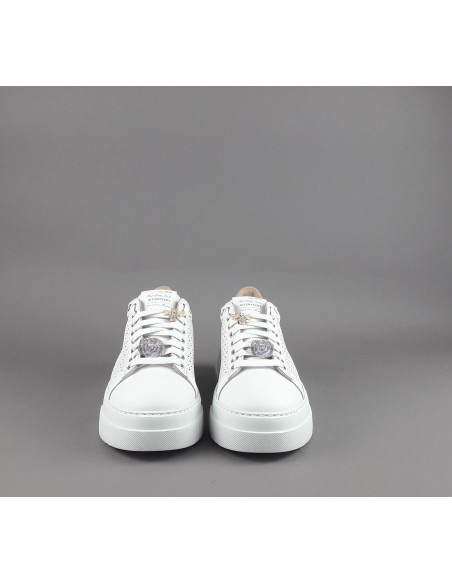 Stokton - Sneakers Donna Pelle Bianco Forata Prezzo 235,00