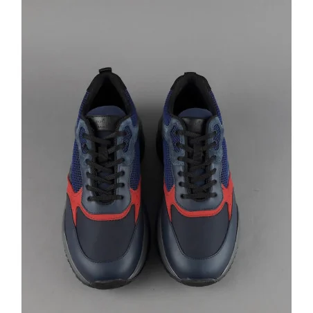 Hogan Sneakers Interaction Uomo Pelle Camoscio Tela Blu Scuro Prezzo 360,00