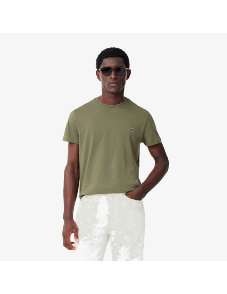 Lacoste - T-Shirt Cotone Pima Verde Militare Prezzo 60,00