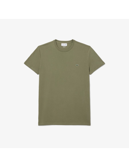 Lacoste - T-Shirt Cotone Pima Verde Militare Prezzo 60,00