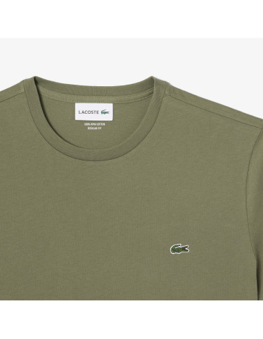 Lacoste - T-Shirt Cotone Pima Verde Militare Prezzo 60,00