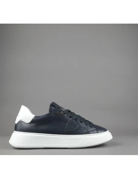 Philippe Model \ Sneakers Uomo New Temple Pelle Blu Scuro Prezzo 320,00