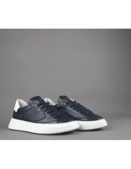 Philippe Model \ Sneakers Uomo New Temple Pelle Blu Scuro Prezzo 320,00