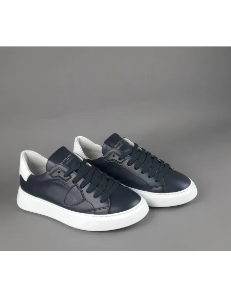 Philippe Model \ Sneakers Uomo New Temple Pelle Blu Scuro Prezzo 320,00