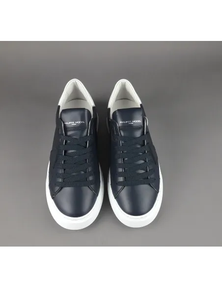 Philippe Model \ Sneakers Uomo New Temple Pelle Blu Scuro Prezzo 320,00
