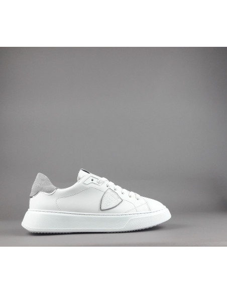 Philippe Model \ Sneakers Uomo New Temple Pelle Bianco Spoiler Grigio Prezzo 340,00