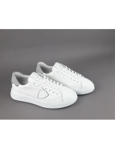 Philippe Model \ Sneakers Uomo New Temple Pelle Bianco Spoiler Grigio Prezzo 340,00