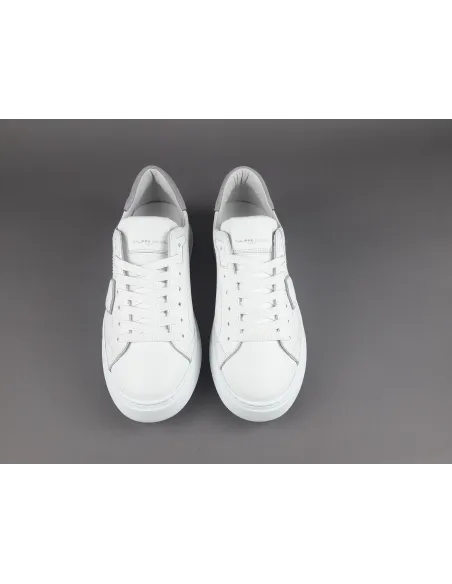 Philippe Model \ Sneakers Uomo New Temple Pelle Bianco Spoiler Grigio Prezzo 340,00