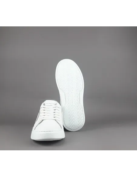 Philippe Model \ Sneakers Uomo New Temple Pelle Bianco Spoiler Grigio Prezzo 340,00
