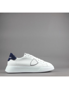 Philippe Model \ Sneakers Uomo New Temple Pelle Bianco Spoiler Blu Prezzo 340,00