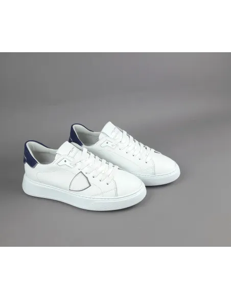 Philippe Model \ Sneakers Uomo New Temple Pelle Bianco Spoiler Blu Prezzo 340,00