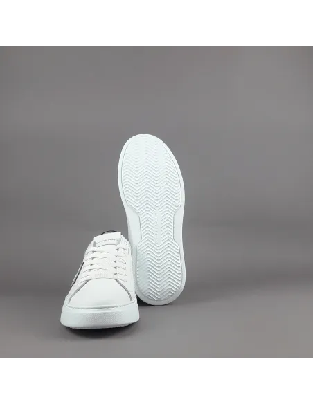 Philippe Model \ Sneakers Uomo New Temple Pelle Bianco Spoiler Blu Prezzo 340,00