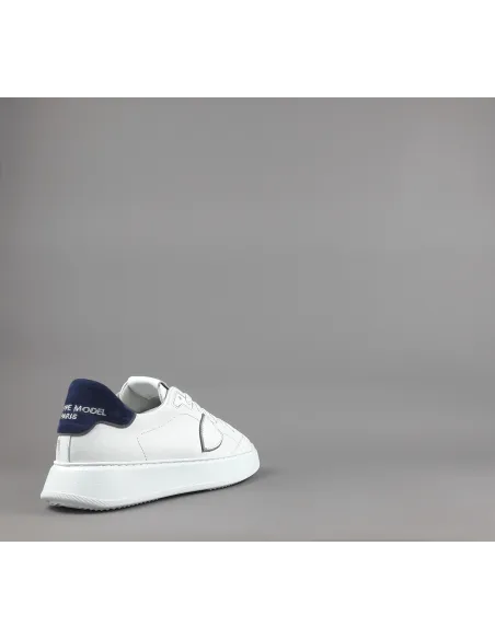 Philippe Model \ Sneakers Uomo New Temple Pelle Bianco Spoiler Blu Prezzo 340,00