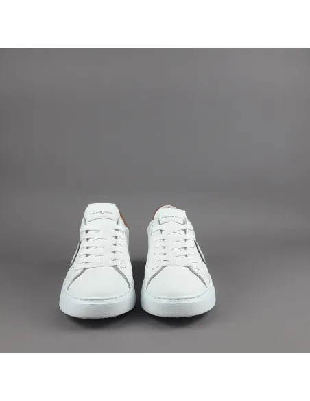 Philippe Model \ Sneakers Uomo New Temple Pelle Bianco Spoiler Cuoio Prezzo 340,00
