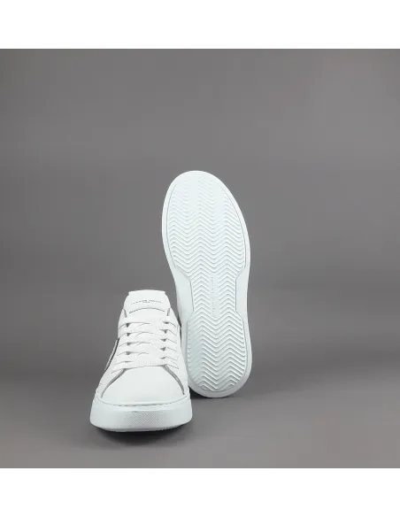 Philippe Model \ Sneakers Uomo New Temple Pelle Bianco Spoiler Cuoio Prezzo 340,00