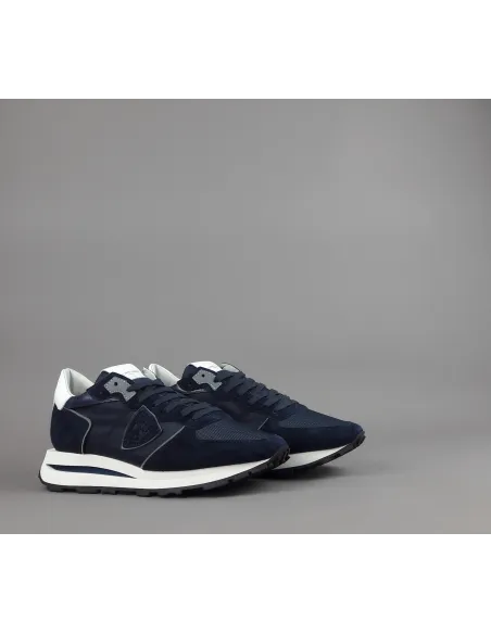 Philippe Model \ Sneakers Uomo New Tropez Camoscio Tela Blu Scuro Prezzo 295,00