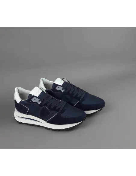 Philippe Model \ Sneakers Uomo New Tropez Camoscio Tela Blu Scuro Prezzo 295,00