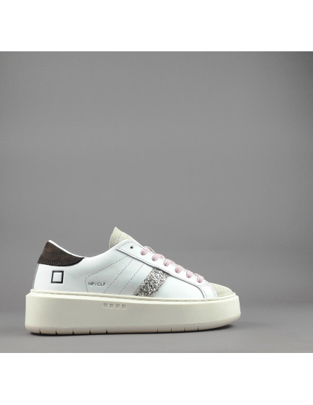 D.A.T.E. \ Sneakers Hill Platform Donna Pelle Bianco Prezzo 185,00