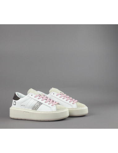 D.A.T.E. \ Sneakers Hill Platform Donna Pelle Bianco Prezzo 185,00