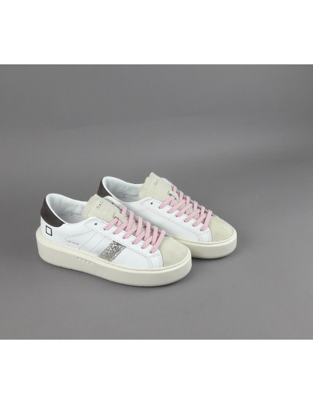 D.A.T.E. \ Sneakers Hill Platform Donna Pelle Bianco Prezzo 185,00