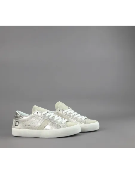 D.A.T.E. \ Sneakers Hill Low Donna Pelle Platino Prezzo 175,00