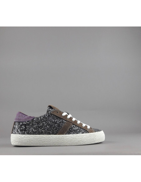 D.A.T.E. \ Sneakers Hill Low Donna Glitter Antracite Prezzo 175,00