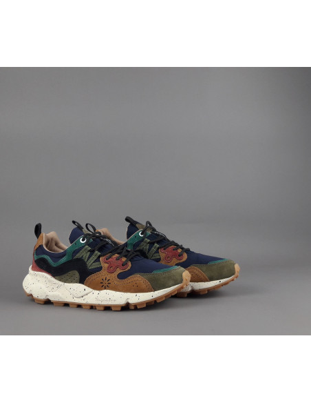 Flower Mountain \ Sneakers Uomo Yamano 3 Camoscio Tela Marrone Blu Prezzo 225,00