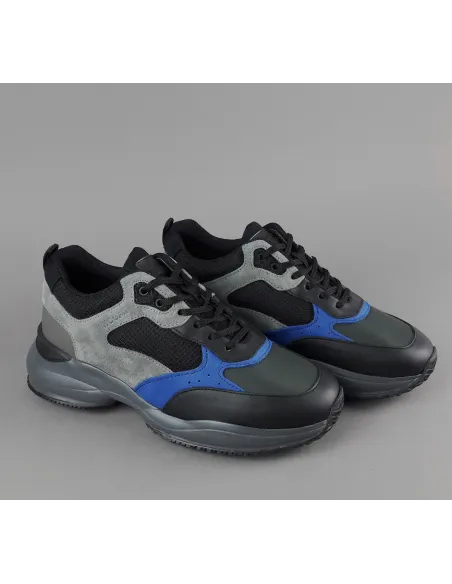 Hogan Sneakers Interaction Uomo Pelle Camoscio Tela Nero Grigio Prezzo 360,00