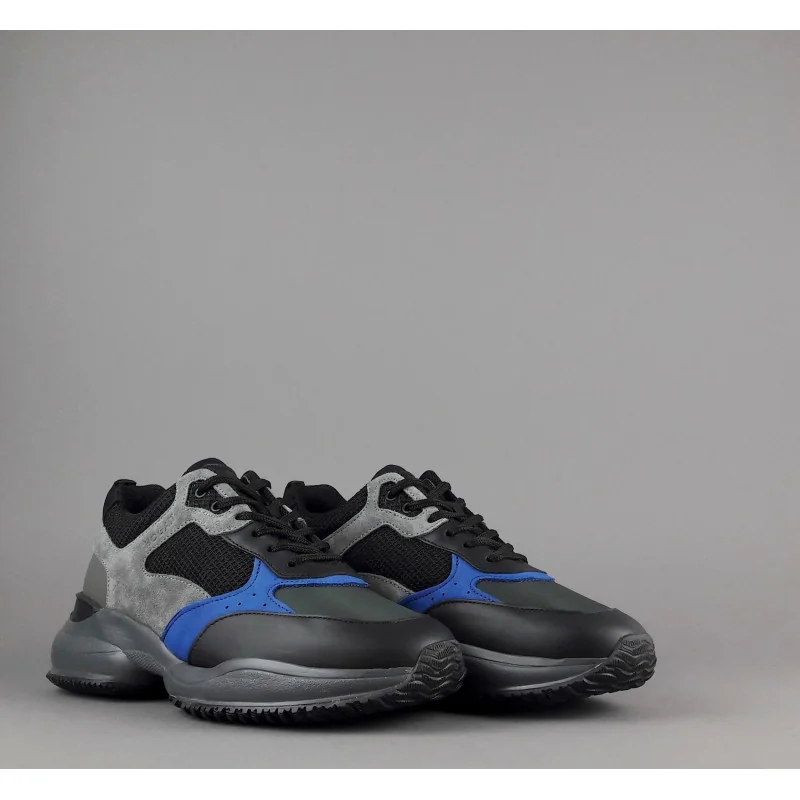 Hogan Sneakers Interaction Uomo Pelle Camoscio Tela Nero Grigio Prezzo 360,00