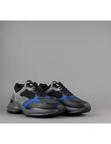 Hogan Sneakers Interaction Uomo Pelle Camoscio Tela Nero Grigio Prezzo 360,00