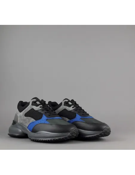Hogan Sneakers Interaction Uomo Pelle Camoscio Tela Nero Grigio Prezzo 360,00