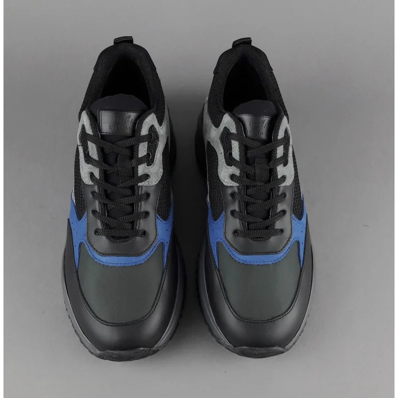 Hogan Sneakers Interaction Uomo Pelle Camoscio Tela Nero Grigio Prezzo 360,00