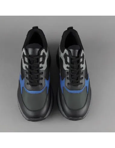 Hogan Sneakers Interaction Uomo Pelle Camoscio Tela Nero Grigio Prezzo 360,00