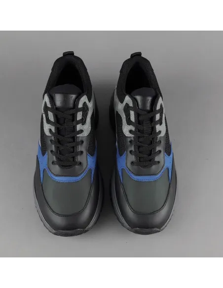 Hogan Sneakers Interaction Uomo Pelle Camoscio Tela Nero Grigio Prezzo 360,00