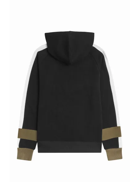 Fred Perry Felpa Con Cappuccio E Riga Uomo Cotone Nero Prezzo 180,00