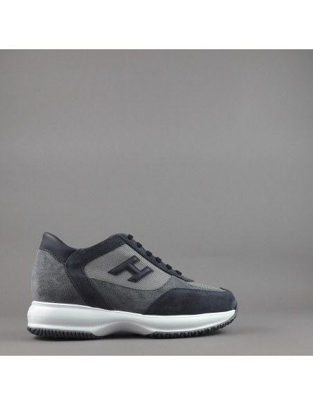 Hogan \ Interactive New Uomo Camoscio Tela Blu Grigio Prezzo 430,00