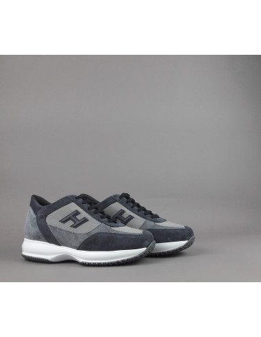 Hogan \ Interactive New Uomo Camoscio Tela Blu Grigio Prezzo 430,00