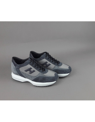 Hogan \ Interactive New Uomo Camoscio Tela Blu Grigio Prezzo 430,00