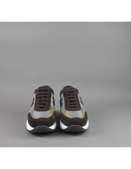 Hogan \ Interactive New Uomo Camoscio Tela Marrone Beige Prezzo 430,00