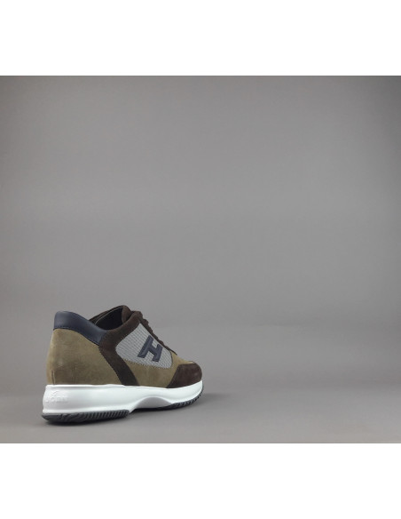 Hogan \ Interactive New Uomo Camoscio Tela Marrone Beige Prezzo 430,00